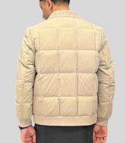men's Beige coloured puffer winter jacket - Image 3