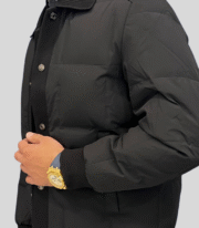 men's black coloured puffer winter jacket - Image 2