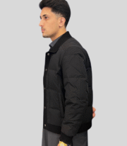men's black coloured puffer winter jacket - Image 3